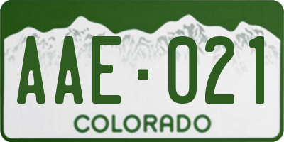 CO license plate AAE021