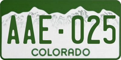 CO license plate AAE025
