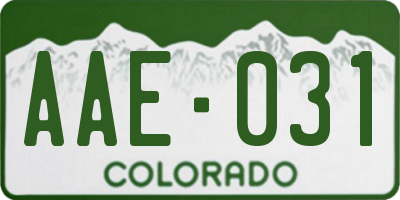 CO license plate AAE031