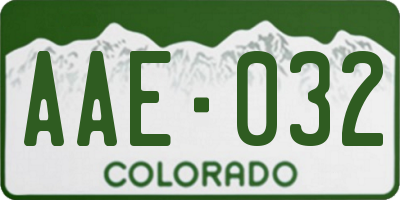 CO license plate AAE032