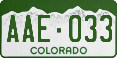 CO license plate AAE033