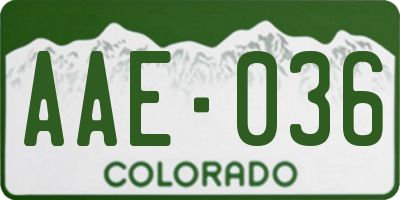 CO license plate AAE036