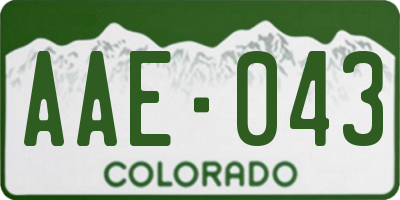CO license plate AAE043