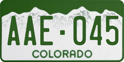 CO license plate AAE045