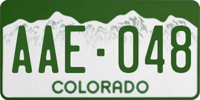 CO license plate AAE048