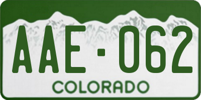 CO license plate AAE062