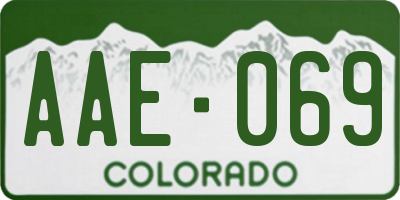 CO license plate AAE069