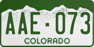 CO license plate AAE073