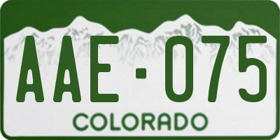 CO license plate AAE075