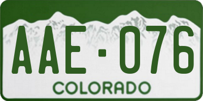 CO license plate AAE076