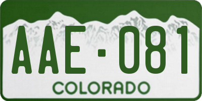 CO license plate AAE081
