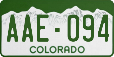 CO license plate AAE094