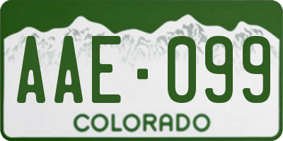 CO license plate AAE099