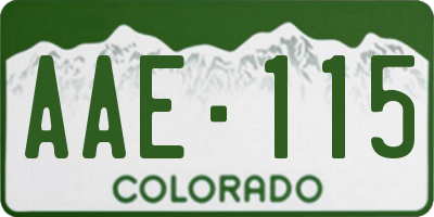 CO license plate AAE115