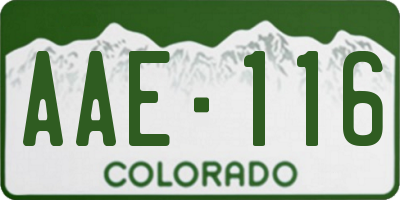 CO license plate AAE116