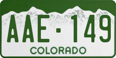 CO license plate AAE149