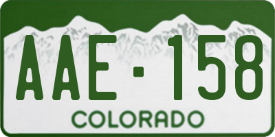 CO license plate AAE158