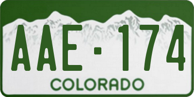 CO license plate AAE174