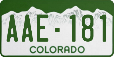 CO license plate AAE181