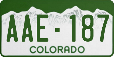 CO license plate AAE187