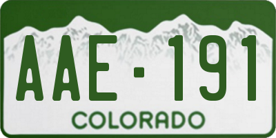 CO license plate AAE191