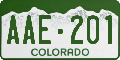 CO license plate AAE201