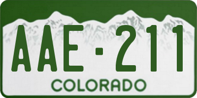 CO license plate AAE211