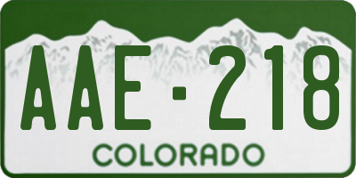 CO license plate AAE218