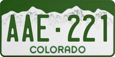 CO license plate AAE221