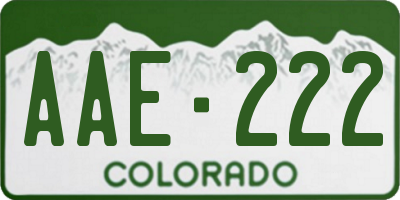 CO license plate AAE222