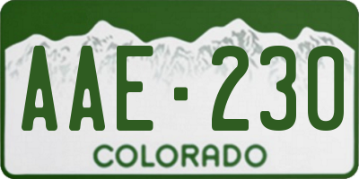 CO license plate AAE230