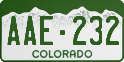 CO license plate AAE232