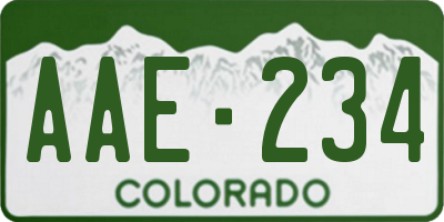 CO license plate AAE234