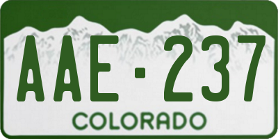 CO license plate AAE237
