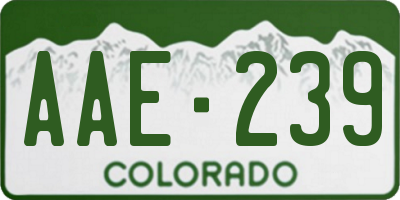 CO license plate AAE239