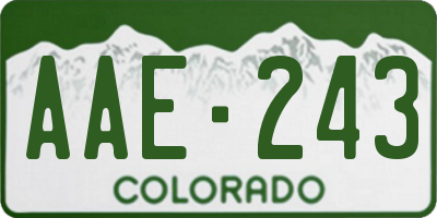 CO license plate AAE243
