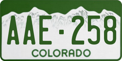 CO license plate AAE258