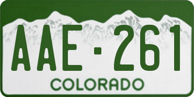 CO license plate AAE261
