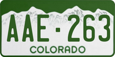 CO license plate AAE263