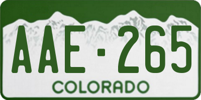 CO license plate AAE265