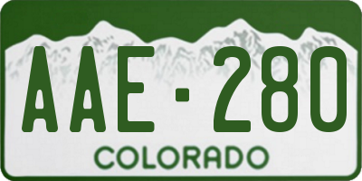 CO license plate AAE280