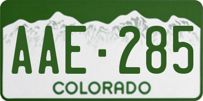 CO license plate AAE285