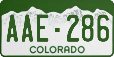 CO license plate AAE286