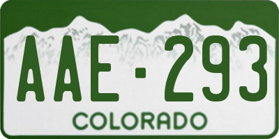 CO license plate AAE293