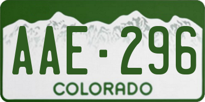 CO license plate AAE296