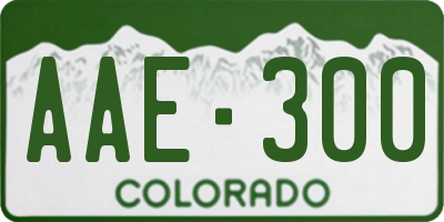 CO license plate AAE300