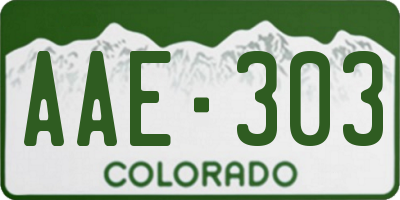CO license plate AAE303