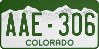CO license plate AAE306