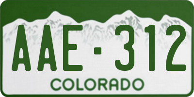 CO license plate AAE312