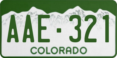 CO license plate AAE321